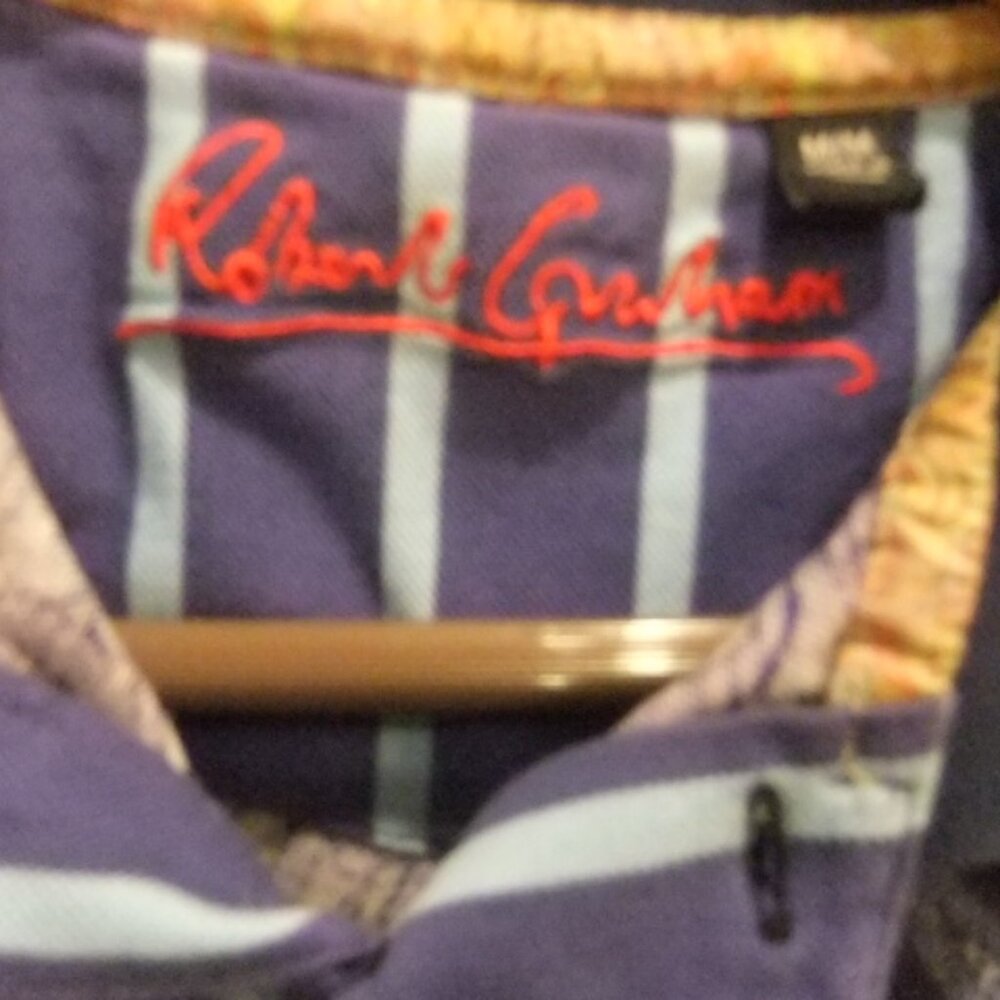 Robert Graham Paisley Polo In Navy Size-Medium - Picture 2 of 3